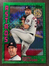 2019 Topps Silver Pack Justin Verlander 1984 Green Chrome Mojo Refractor /99