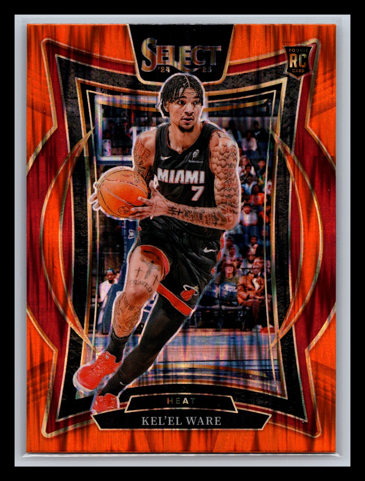 Kel'el Ware Rookie Miami Heat 2024-25 Panini Select #66 Orange Flash Prizm