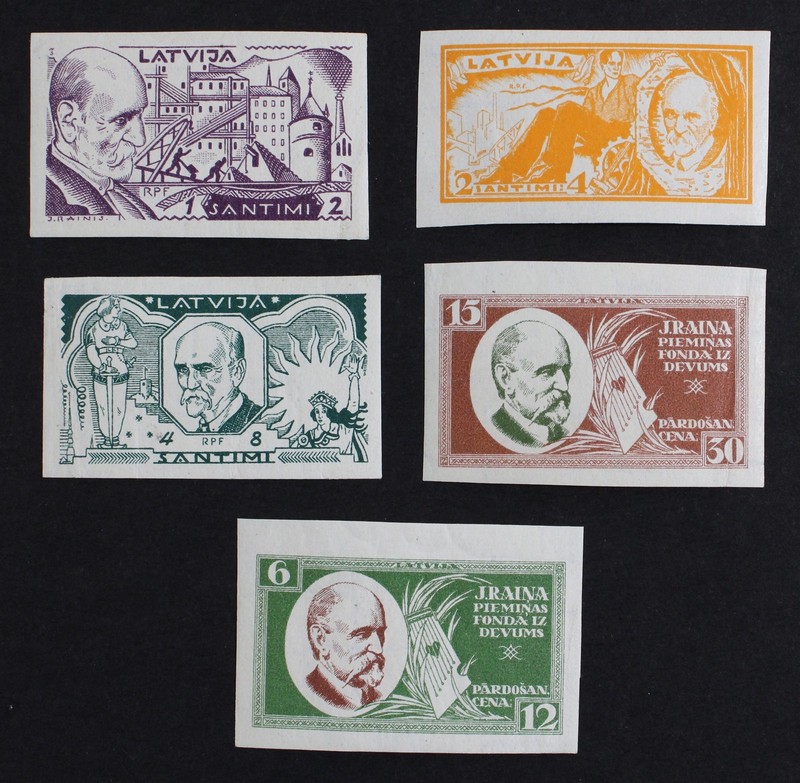 CKStamps: Latvia Stamps Collection Scott#B66-B69 B71 Mint NH OG Imperf