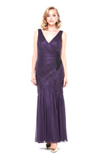 Purple Long Gown Prom Dress Tulle Sequin Embellished Sleeveless  Size: 4 EUC