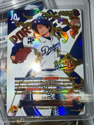 Bandai Portgas D. Ace OP13-002 Foil Los Angeles Dodgers World Series 2025