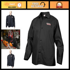 Flame-Resistant Welding Jacket, Black, Heavy-Duty, Protective Gear for Welders
