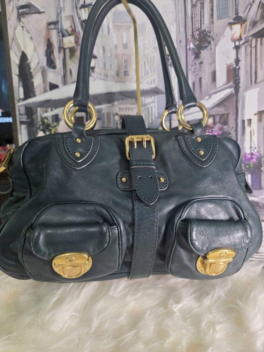 Marc by Marc Jacobs Groove Leather Shoulder Bag Green Gold