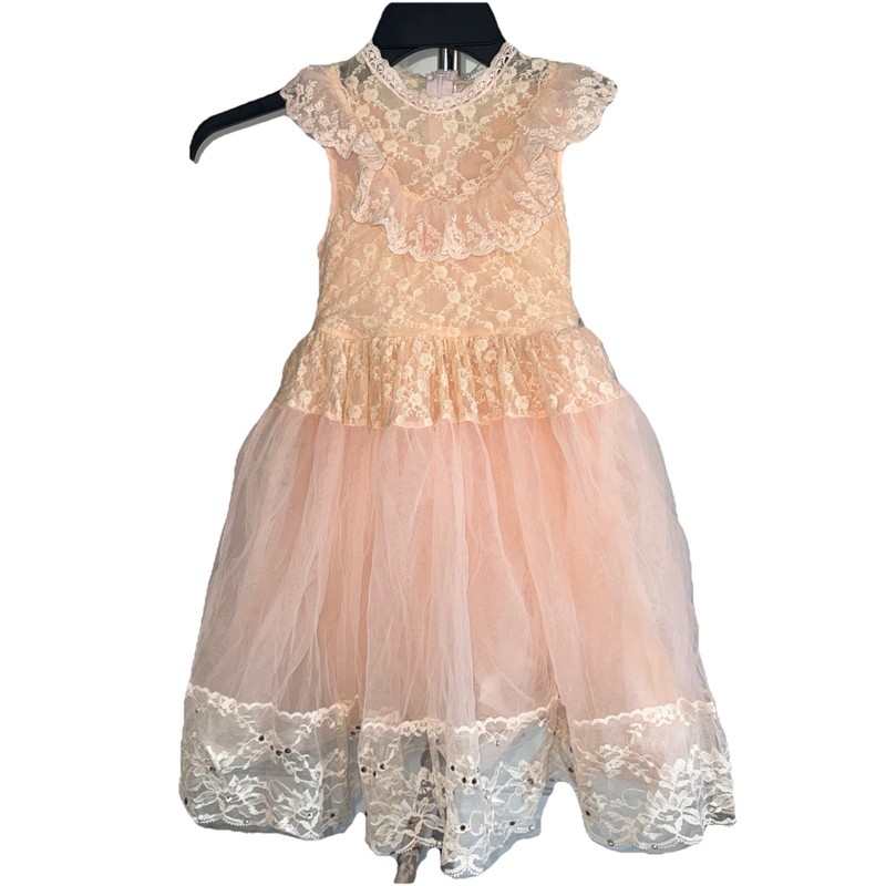 Trish Scully Child Organza Dress EUC Size 6 Pink Peach Pageant Twirl Luxe Fancy