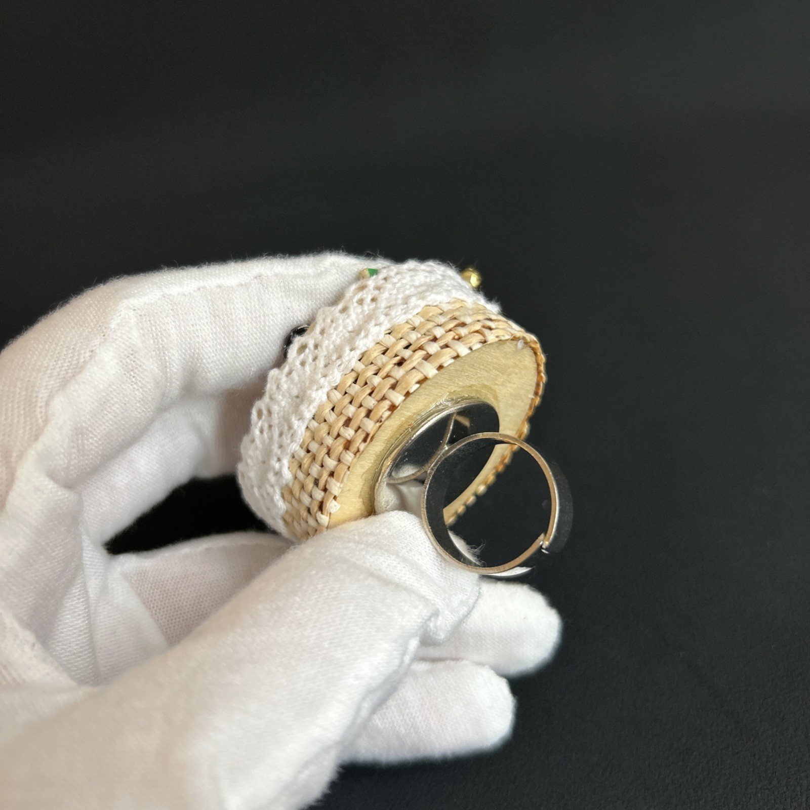 Handmade Adjustable Ring Designer Style Sewing Ba… - image 6