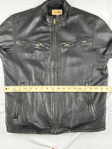 Levis Made and Crafted Black Sheepskin Leather Moto Jacket-Made in Italy Sml/Med image 8