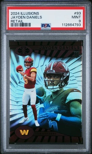 2024 PANINI ILLUSIONS RETAIL #93 JAYDEN DANIELS ROOKIE RC PSA 9