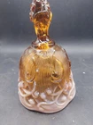 Fenton Glass Cameo Opalescent Amber Lily Of the Valley 6” Bell Vintage 1980s
