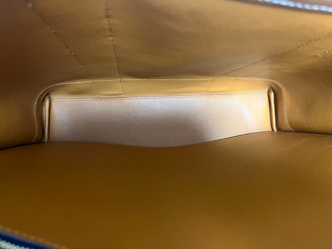 Tory Burch Perry Multistripe Canvas Leather Navy Tote Bag Women's From Japan thumbnail 14