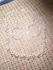 VTG. AVON PRETTY SILVERTONE SMALL ROUND MULTI-RING DANGLE NECKLACE/HOOP EARRINGS — photo 9