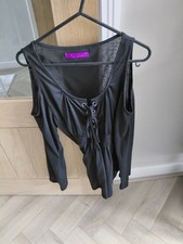 Womens Balck Cold Shoulder Large Long Sleeve