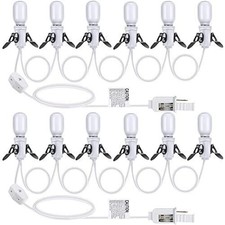 Meonum 2 Pack Accessory Cord with 6 LED T20 Bulbs, Indoor Blow Mold Light Warm W