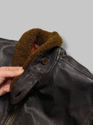 AVIREX Lonesome Angel G-1 Leather Flight Jacket USA Brown Limited