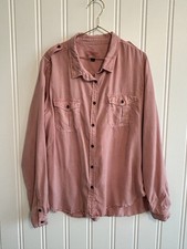 Universal Thread Long Sleeve Collared Button-Down Shirt Dusty Rose Pink XL