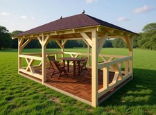 Holzpavillon verzapft Pavillon Gartenlaube Gartenpavillon Gartenhaus Garten KVH