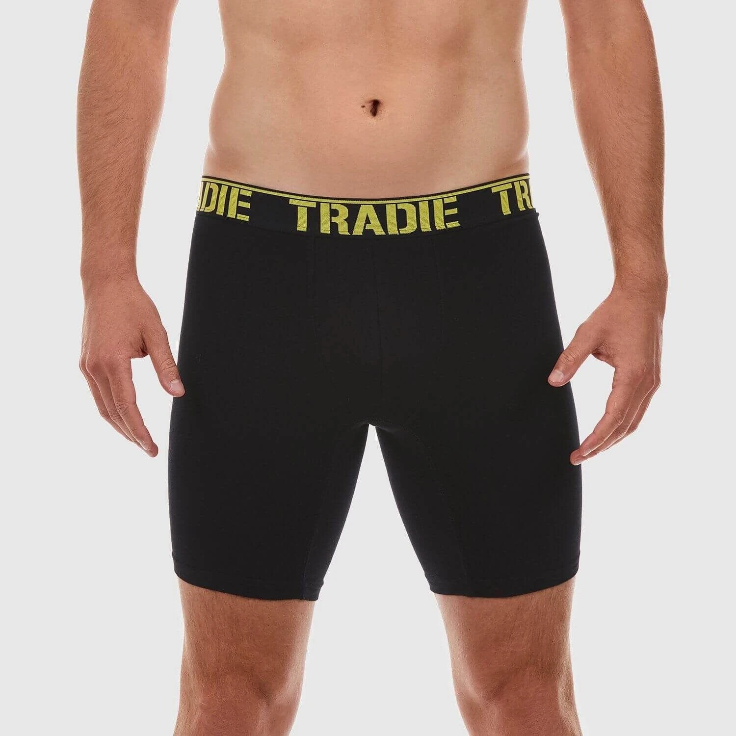 Mens Tradie 2 Pack Sizes 3-6XL Cotton Long Leg Boxer Shorts Trunks – Black 5SK
