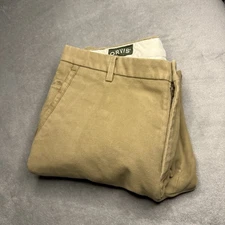 Orvis Brisbane Moss Moleskin Pants Mens 36x30 Tan Leather Trim Chino Cotton Soft