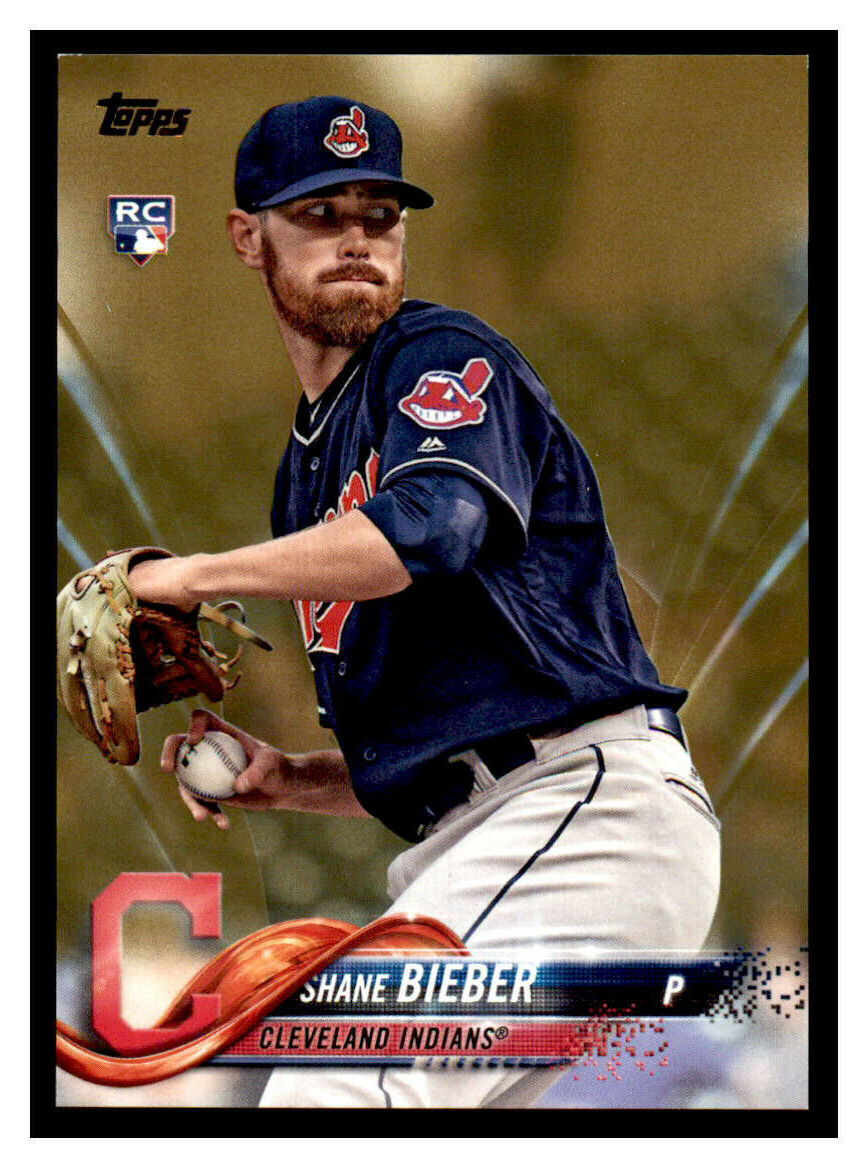 2018 Topps Update Gold #US198 Shane Bieber Rookie #/2018 (ref 72604)