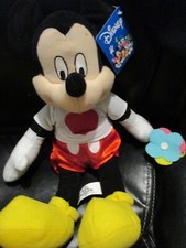 Mickey Mouse Disney Valentine's Day 14  Plush Heart Shirt  Flowers with tag