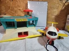 Vintage 1972 Fisher Price #996 Play Family Little People Airport 1980 Airplane