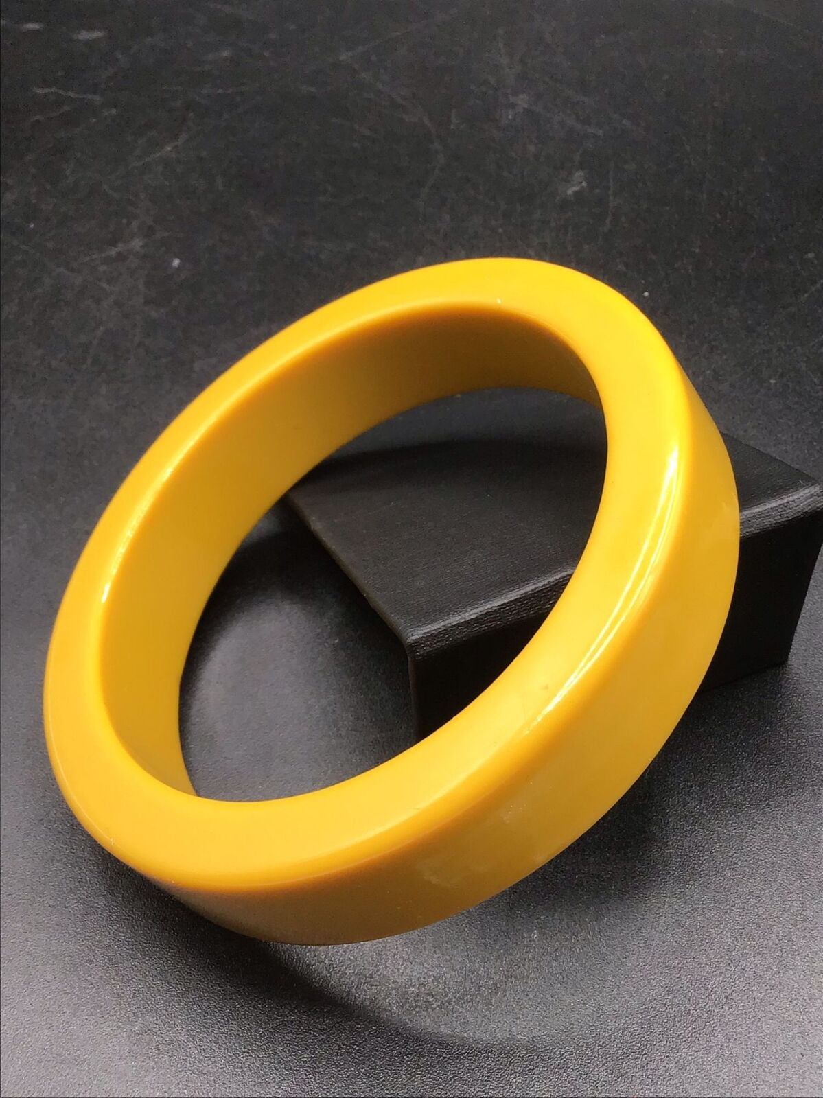 Plain Mustard Yellow Big Chunky Plastic Bangle Br… - image 1