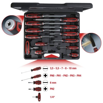 KS TOOLS ERGOTORQUE max Schlagkappen-Schraubendreher-Satz, 13-tlg