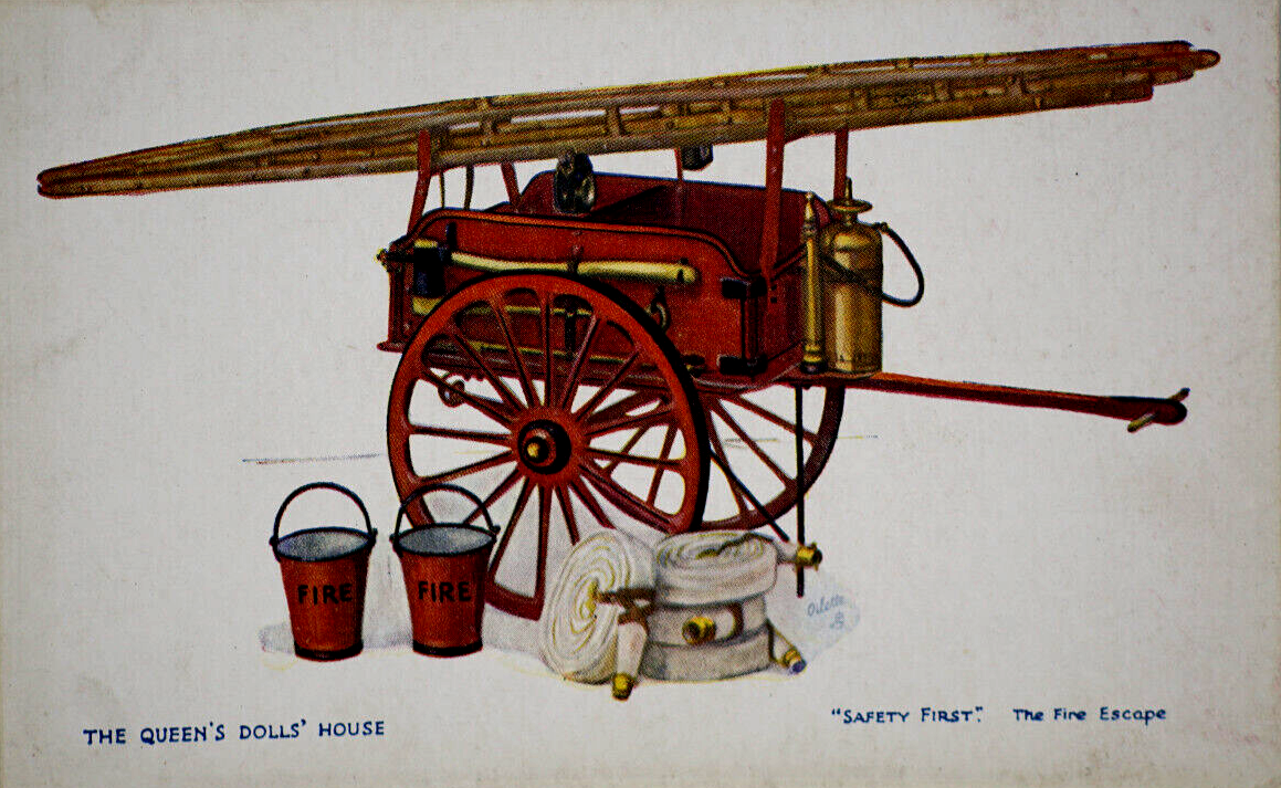 Postcard The Queen's Dolls' House Safety First The Fire Escape Tuck No. 4505