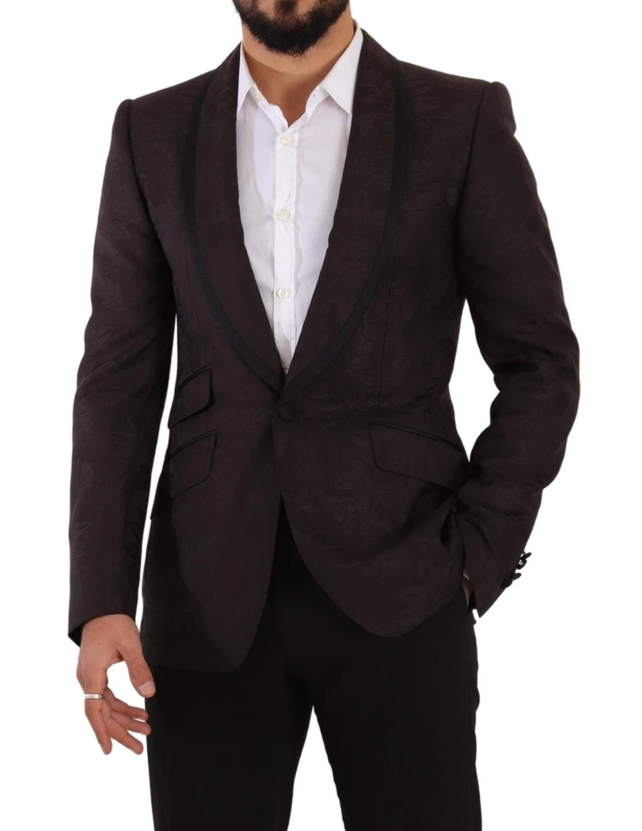 DOLCE & GABBANA Blazer SICILIA Purple Jacquard Single Breasted IT48/US38/M $3200