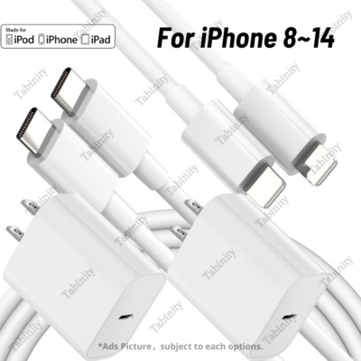 20W USB Type-C Wall Adapter Quick Fast Charger PD Brick & Cord Power For iPhone