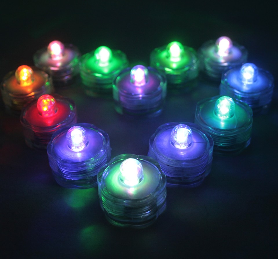 10-Pack Color Changing LED Tea Lights – Submersible, Waterproof, Perfect For Weddings & Floral Decor 3 thumbnail image