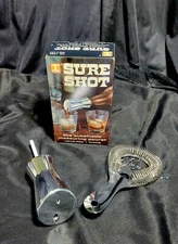 Vtg Irvinware Sure Shot 1 oz Auto Measuring Pourer Stopper 1968 + BONUS Strainer