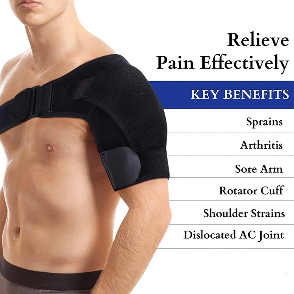 Shoulder Brace Support Compression Sleeve Torn Rotator Cuff AC Joint Pain Relief - Image 2 of 4