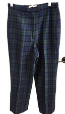 VTG Pendleton Wool High Waist Wide Leg Trouser Pants Black Watch Tartan Plaid SM
