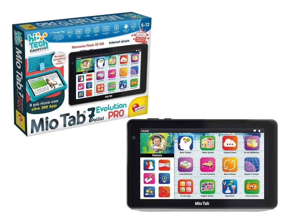 Lisciani Tablet 7" HI TECH MIO TAB Evolution Pro 7 WiFi Grey e Blue ( 32GB Ram - Immagine 3 di 4