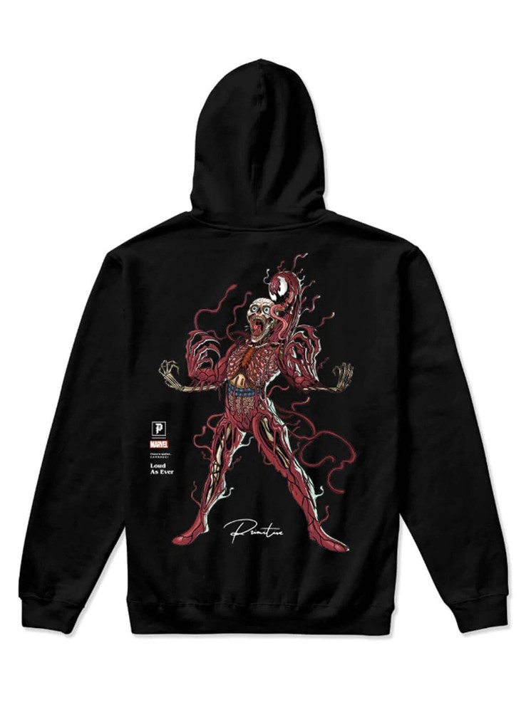 Primitive Marvel x Nychos Carnage Mens XXL Black Hoodie New
