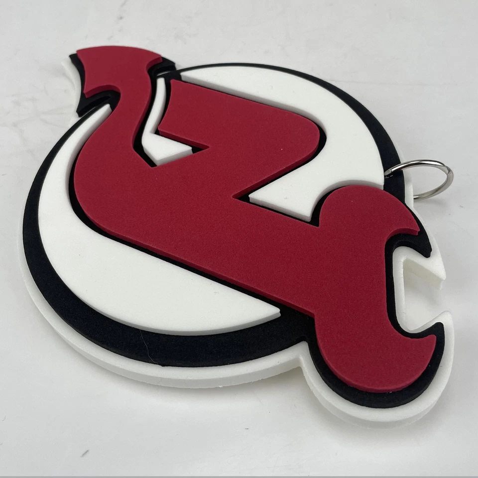 Nuevo NHL New Jersey Devils GRAN cadena de abanico ROSA INTENSO collar espuma MI EE. UU. Foto 2 de 3