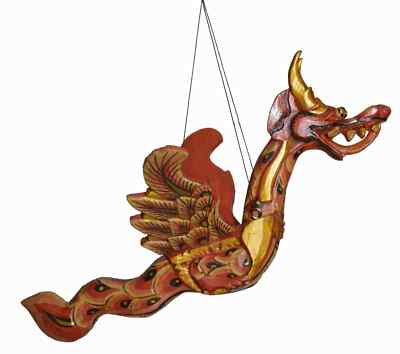 13'' Authentic Traditional Style Hand Carved Wooden Flying DRAGON Folk Art Wings