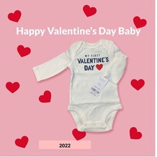 My First Valentine  s Day Bodysuit NEW NWT Snap Shirt Boys Girls Heart Newborn