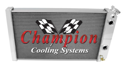 3 Row RR Champion Radiator,1 1/4'',1 1/2''-1984-1990 Corvette Small LS Swap
