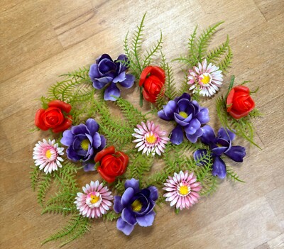 Kunststoff Blumen Kuchen Dekorationen x14 sauber intakt