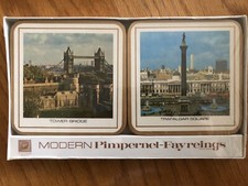 Vintage Coasters Set 6 Modern Pimpernel Fayreings London NIB Cork Back