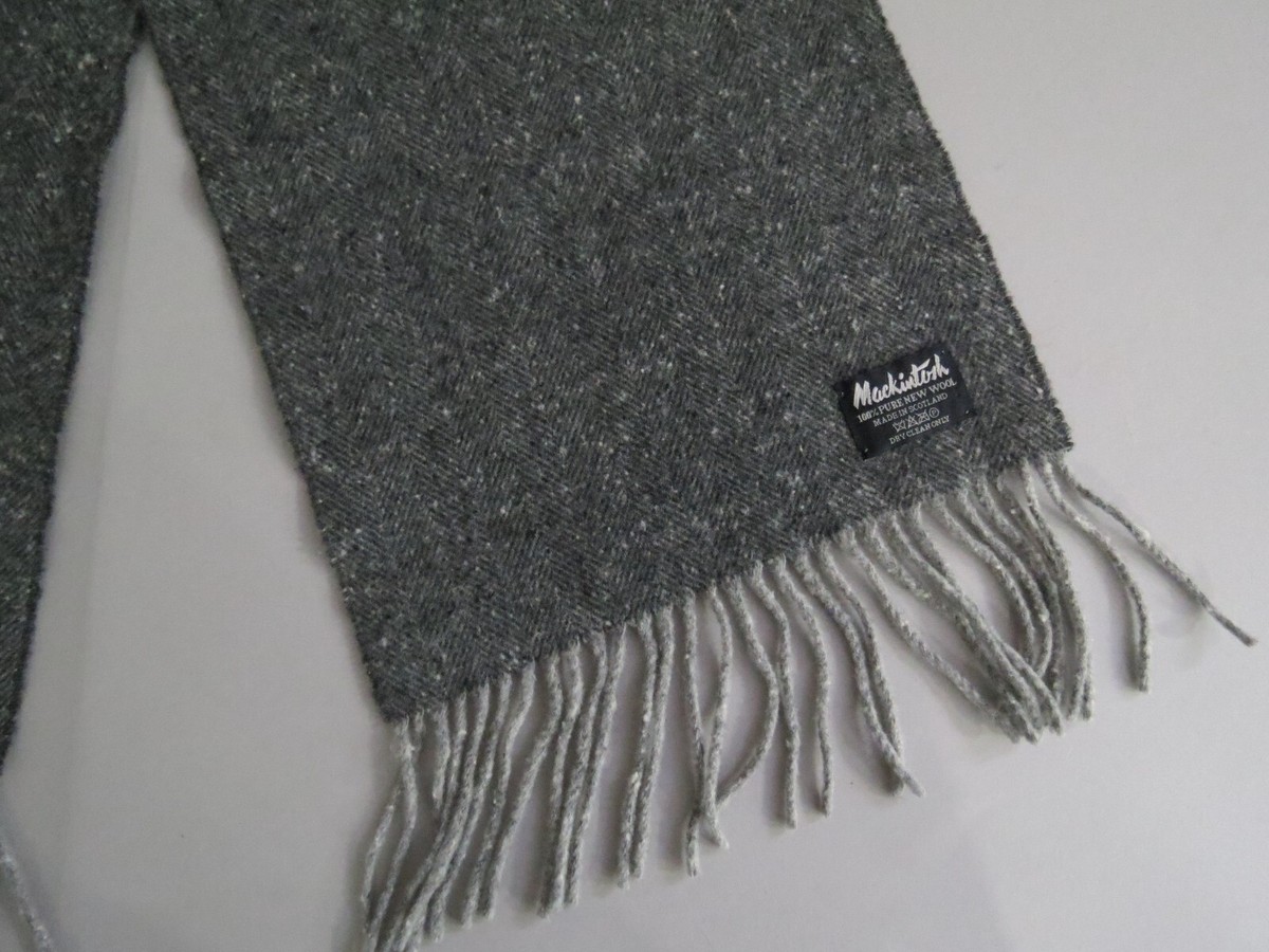 Mackintosh made in Scotland 100% pure new wool specked tweed scarf 