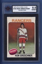 1975-76 OPC #146 RON GRESCHNER (rc) Graded KSA 8.5 NMM+ New York Rangers ROOKIE