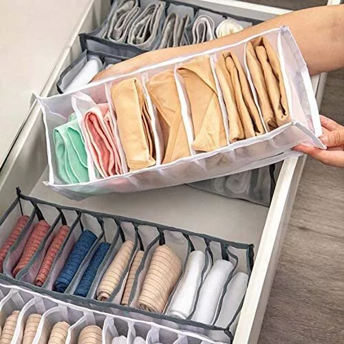 UK Foldable Underwear Storage Box Compartment Underpants Bra Organizer Drawer - Picture 1 of 3