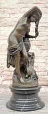 Home Office Decoration: Nude Girl Washing Hair, Hand Made Bronze Statue Deal NR