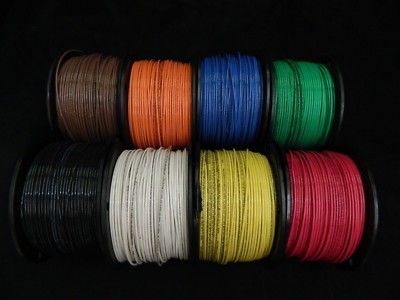 14 GAUGE THHN WIRE STRANDED 8 COLORS 25 FT EACH THWN 600V BUILDING CABLE AWG