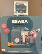 BEABA Babycook Solo 4-in-1 Baby Food Maker Steamer Blender W/Grabease Utensils
