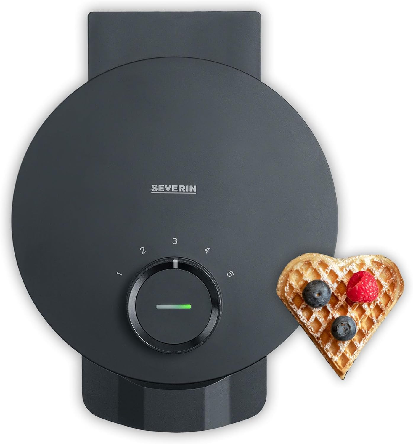 WA 2117 Severin Black Line - Piastra per Waffle a Cuore 1000W Professionale