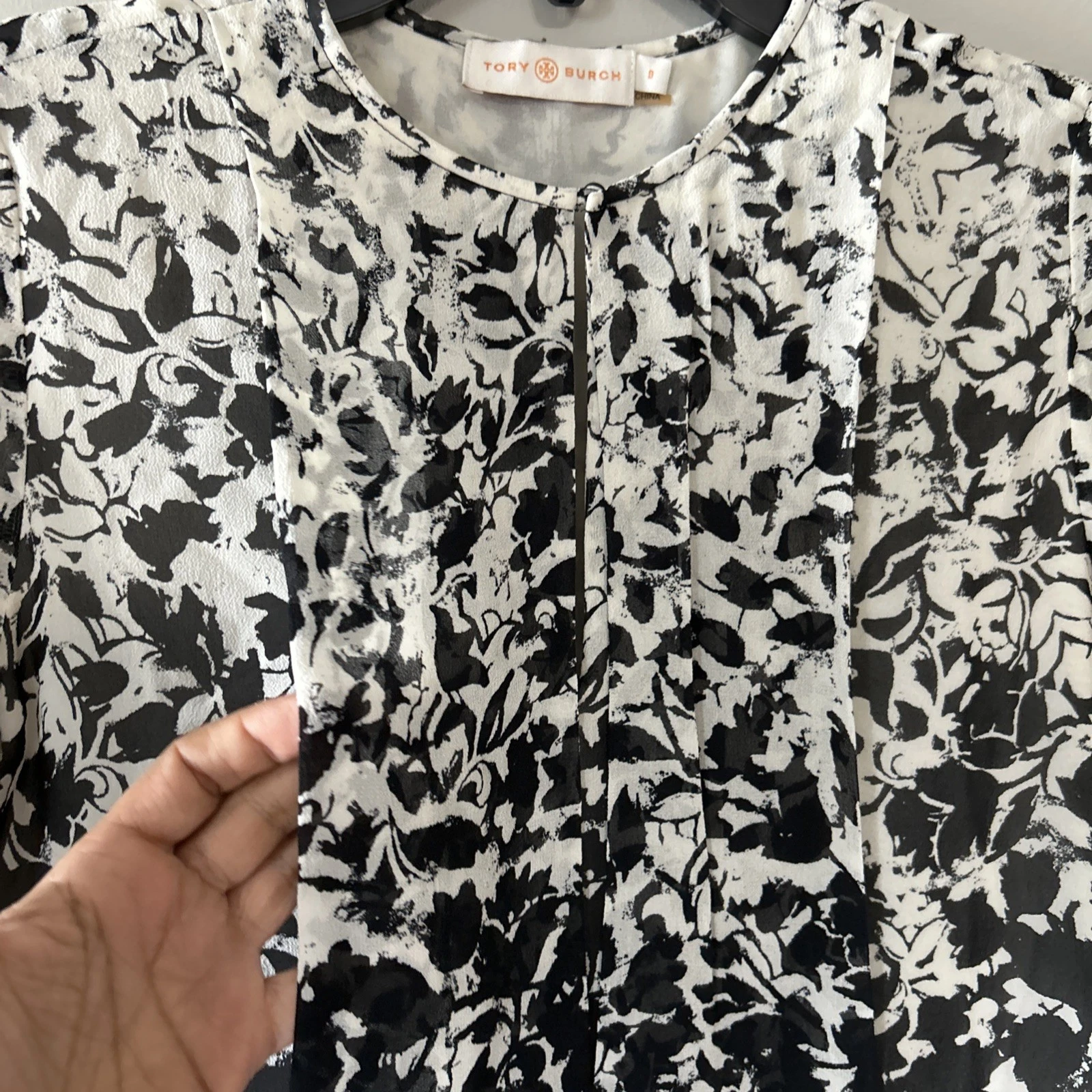 Abito Tory Burch 100% seta maniche lunghe trasparente taglia 0