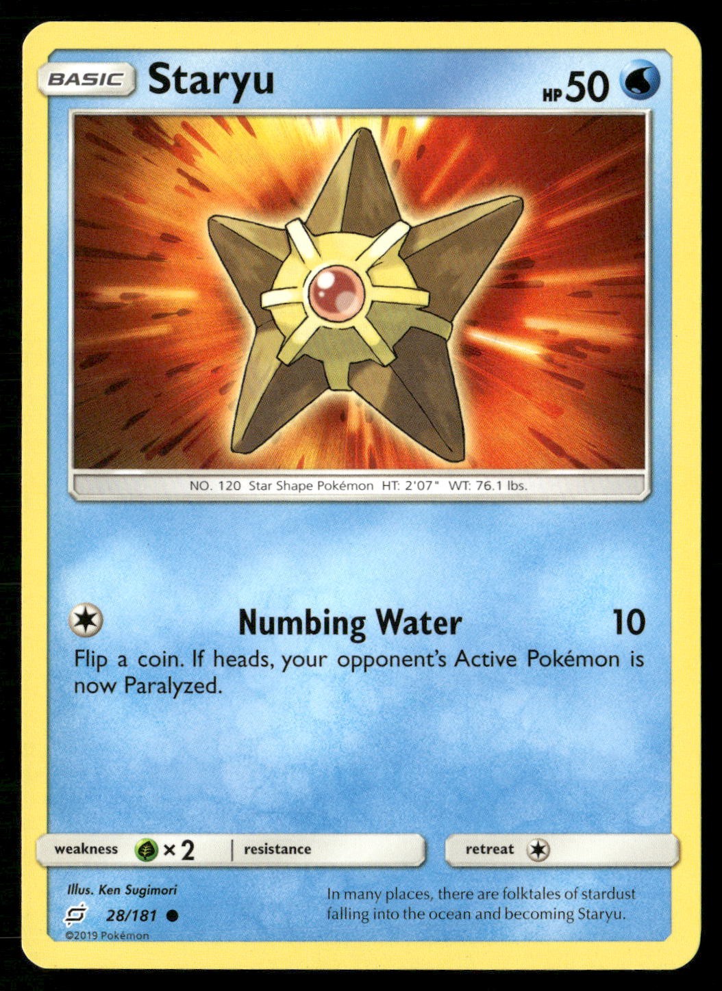 Staryu 28/181 Common Team Up Pokemon Lightly Played